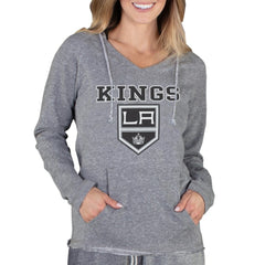 NHL Gray Los Angeles Kings Concepts Sport Women's Mainstream Terry Tri-Blend Long Sleeve Hooded Top
