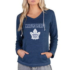 NHL Navy Toronto Maple Leafs Concepts Sport Women's Mainstream Terry Tri-Blend Long Sleeve Hooded Top