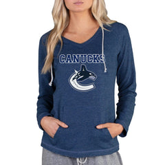 NHL Navy Vancouver Canucks Concepts Sport Women's Mainstream Terry Tri-Blend Long Sleeve Hooded Top