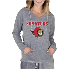 NHL Gray Ottawa Senators Concepts Sport Women's Mainstream Terry Long Sleeve Hooded Top