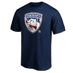 NHL Navy Florida Panthers Banner Wave Logo T-Shirt