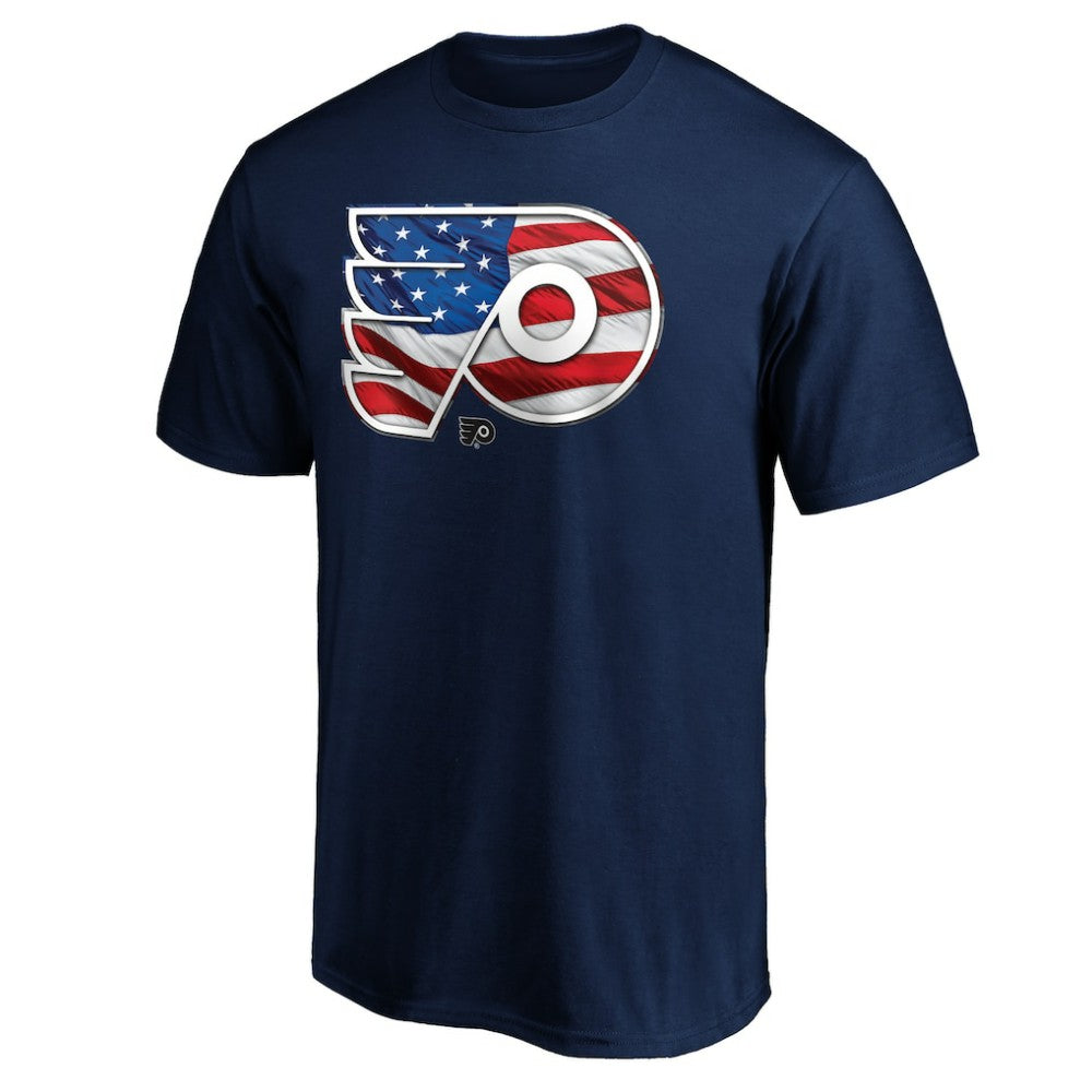 NHL Navy Philadelphia Flyers Banner Wave Logo T-Shirt
