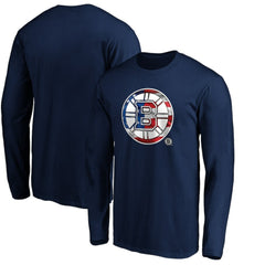 NHL Navy Boston Bruins Banner Wave Logo Long Sleeve T-Shirt