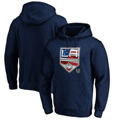 NHL Navy Los Angeles Kings Banner Wave Logo Pullover Hoodie