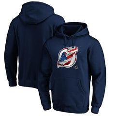 NHL Navy New Jersey Devils Banner Wave Logo Pullover Hoodie