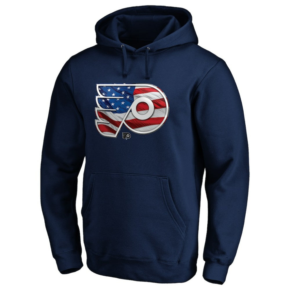 NHL Navy Philadelphia Flyers Banner Wave Logo Pullover Hoodie