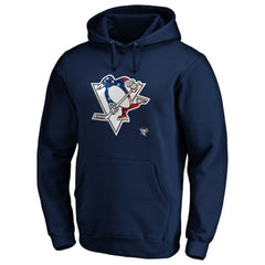 NHL Navy Pittsburgh Penguins Banner Wave Logo Pullover Hoodie
