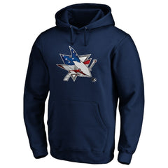 NHL Navy San Jose Sharks Banner Wave Logo Pullover Hoodie