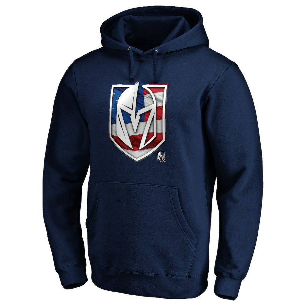 NHL Navy Vegas Golden Knights Banner Wave Logo Pullover Hoodie