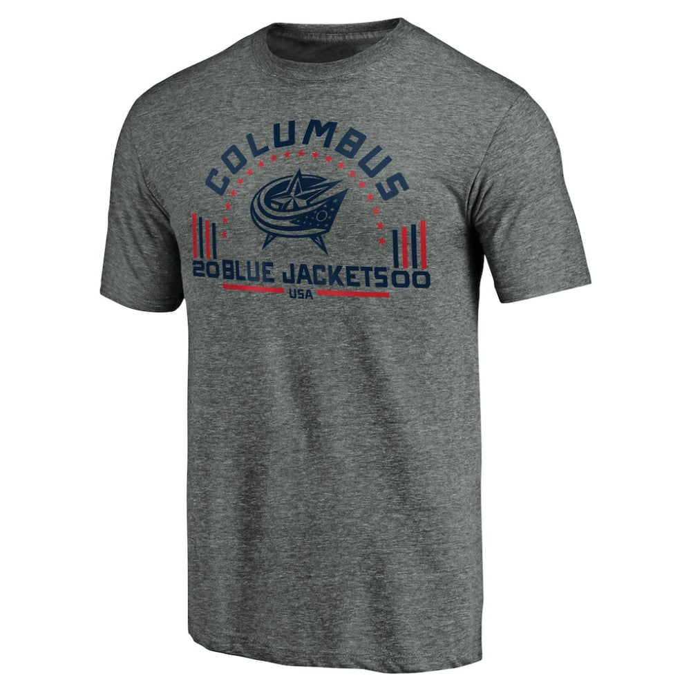 NHL Heathered Gray Columbus Blue Jackets Team Freedom Tri-Blend T-Shirt