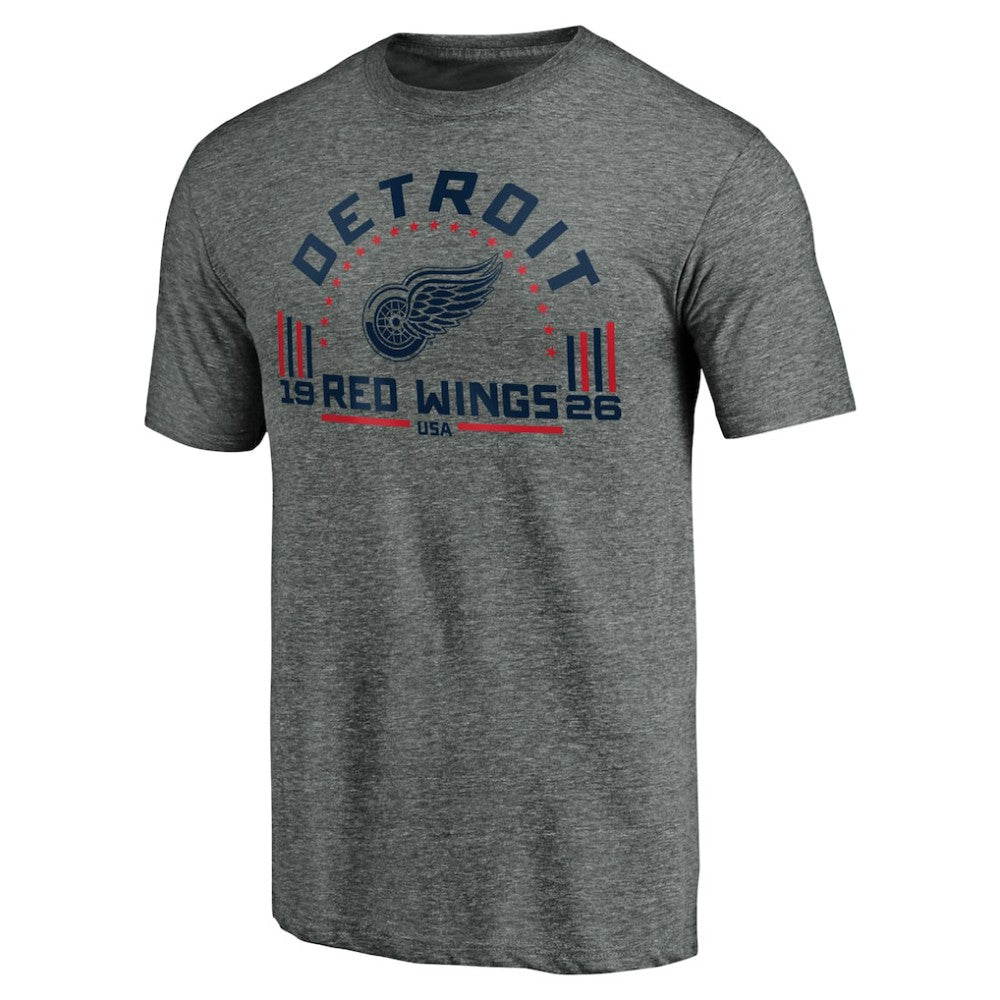 NHL Heathered Gray Detroit Red Wings Team Freedom Tri-Blend T-Shirt