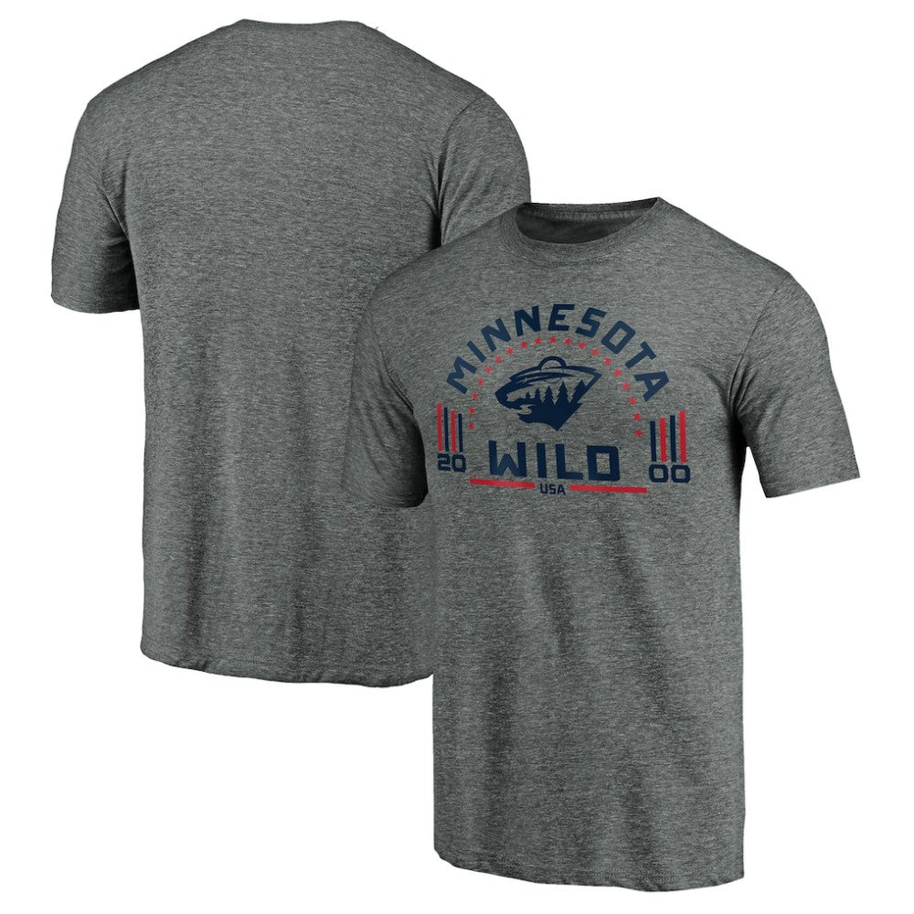 NHL Heathered Gray Minnesota Wild Team Freedom Tri-Blend T-Shirt