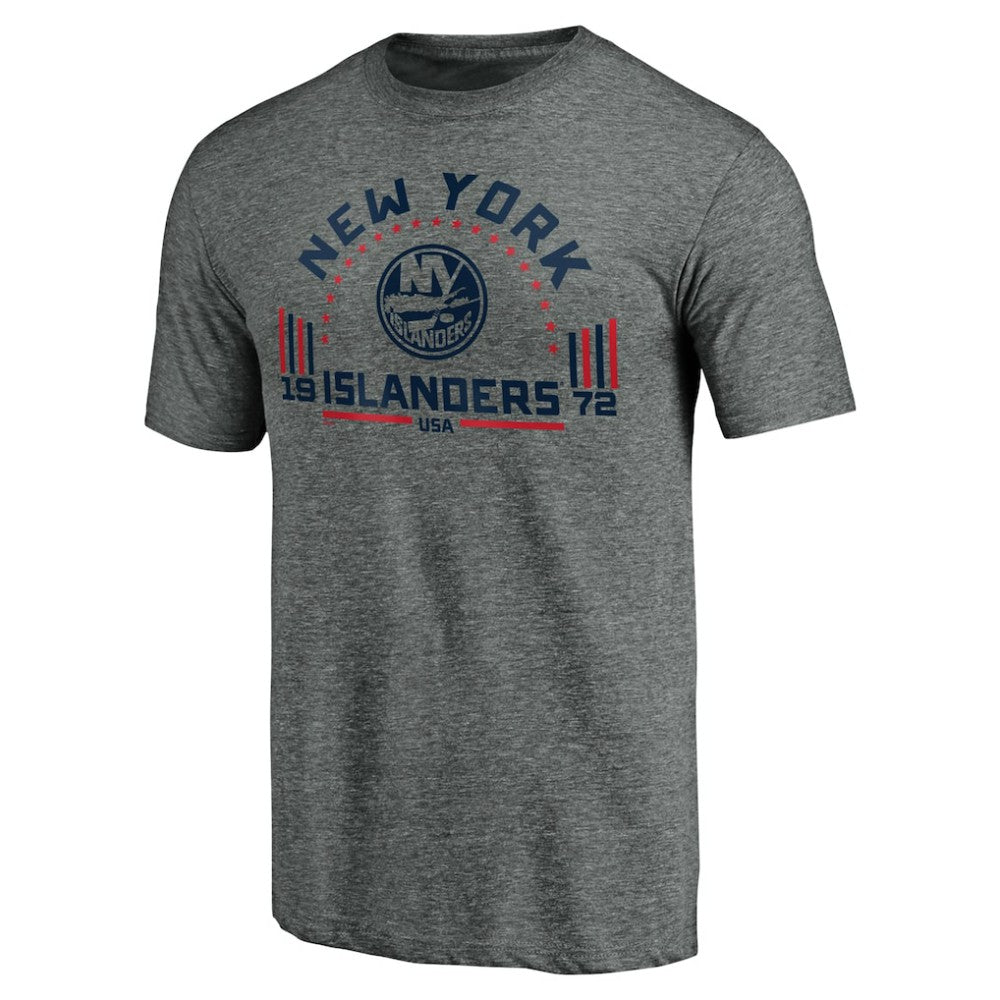 NHL Heathered Gray New York Islanders Team Freedom Tri-Blend T-Shirt