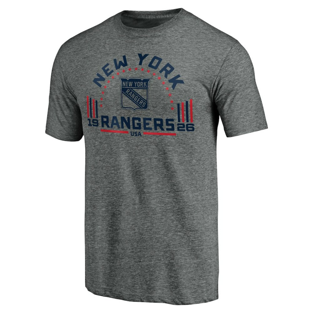NHL Heathered Gray New York Rangers Team Freedom Tri-Blend T-Shirt