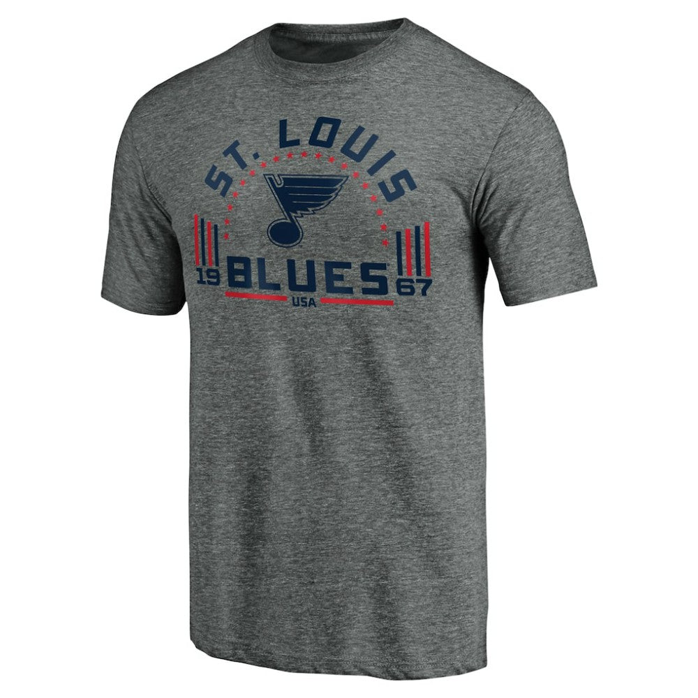 NHL Heathered Gray St. Louis Blues Team Freedom Tri-Blend T-Shirt