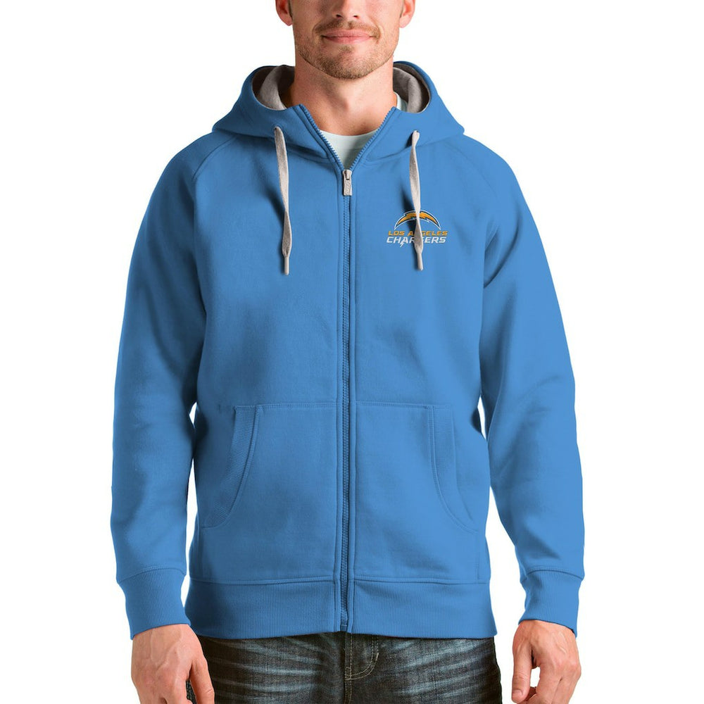 Antigua Victory Full-Zip Hoodie - Los Angeles Chargers