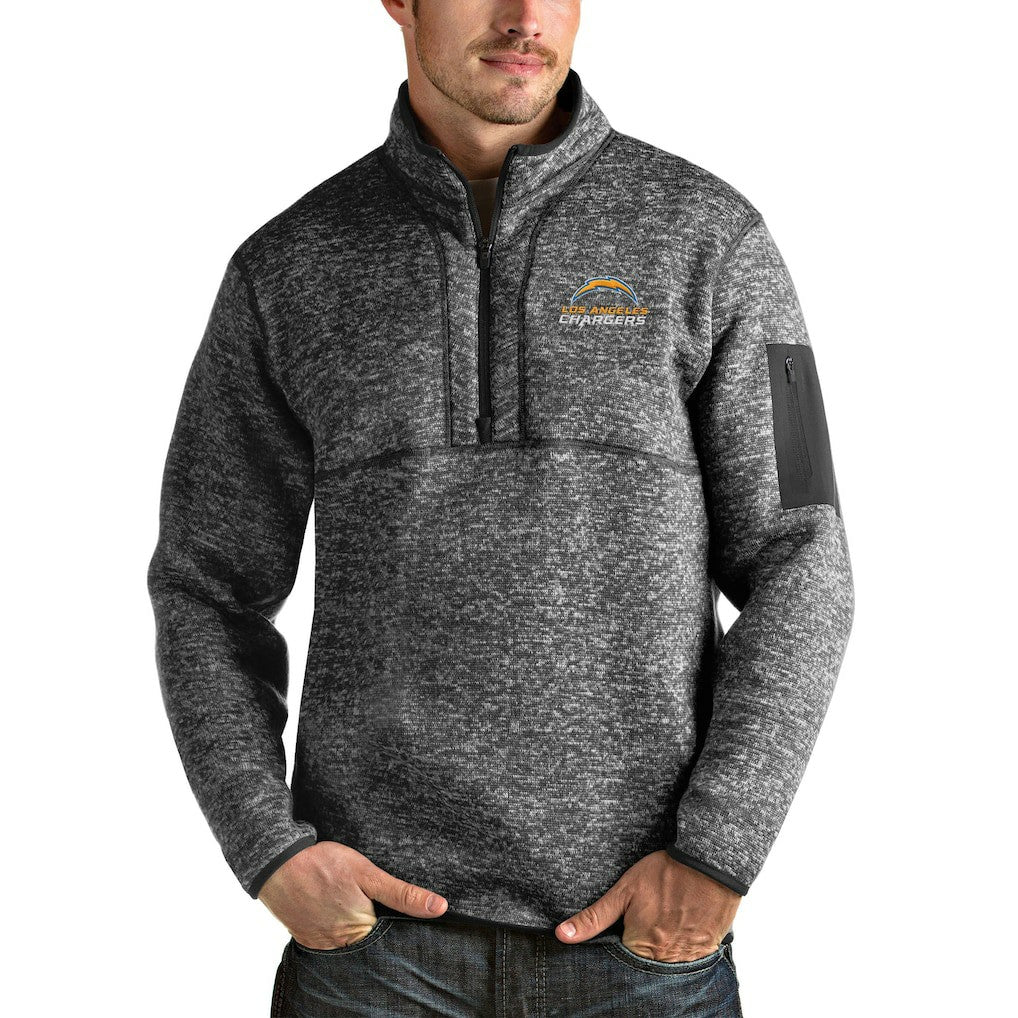 Antigua Fortune Quarter-Zip Pullover Jacket - Los Angeles Chargers