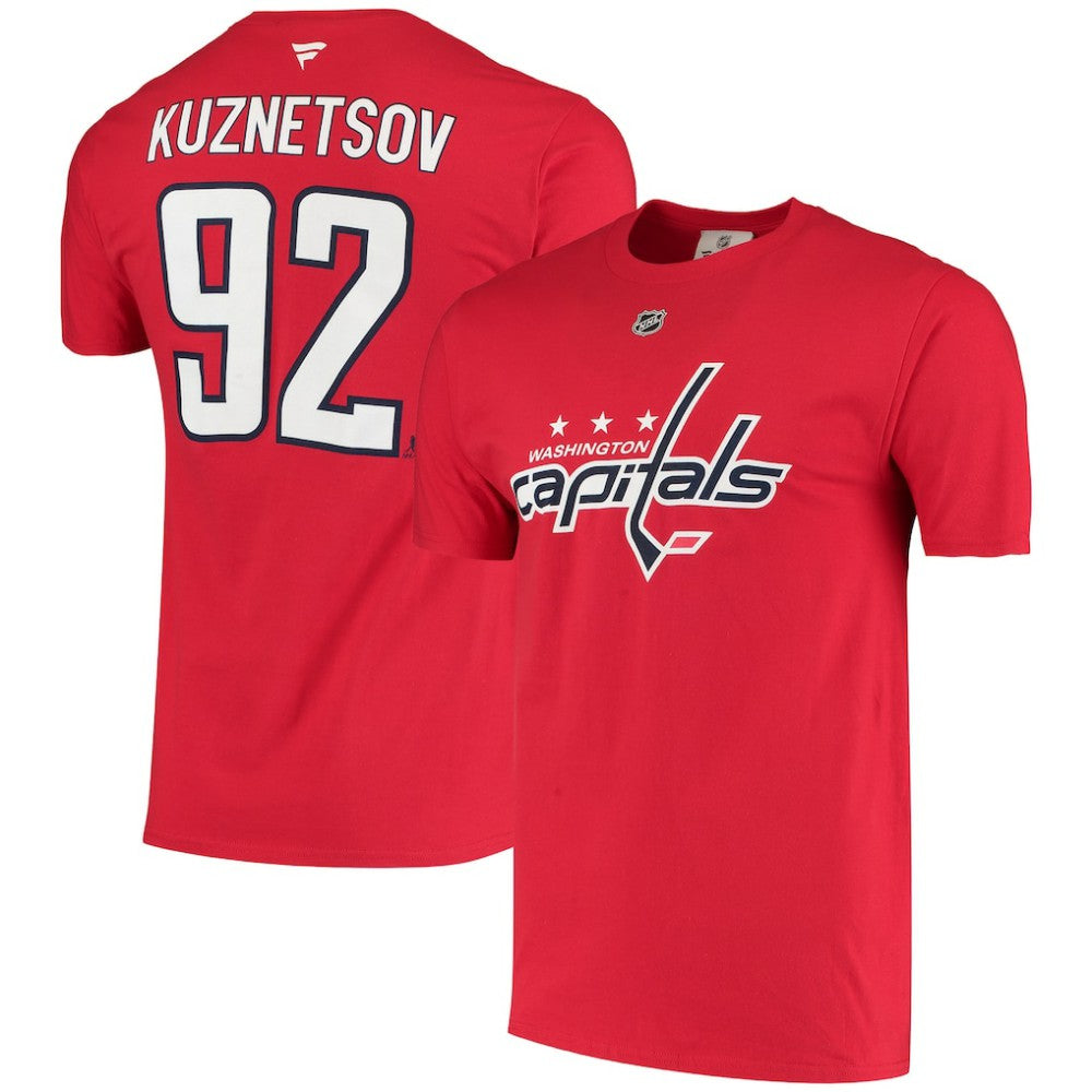 NHL Red Evgeny Kuznetsov Washington Capitals Fanatics Name & Number T-Shirt