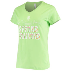 MLB San Francisco Giants Soft as a Grape Women's Script Floral V-Neck T-Shirt