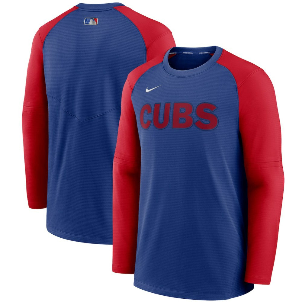 MLB Chicago Cubs Nike Authentic Collection Pregame Performance Raglan Pullover Sweatshirt