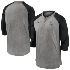 MLB Tampa Bay Rays Nike Authentic Collection Flux Henley Raglan 3/4-Sleeve T-Shirt