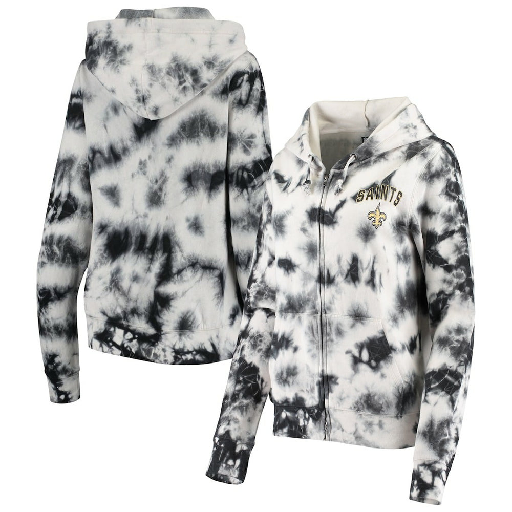Women's Tie Dye Fleece Full-Zip Hoodie - New Orleans Saints