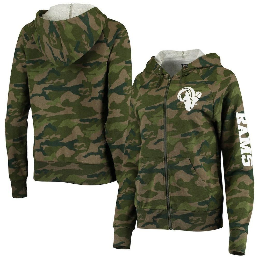 Women's Raglan Full-Zip Hoodie - Los Angeles Rams