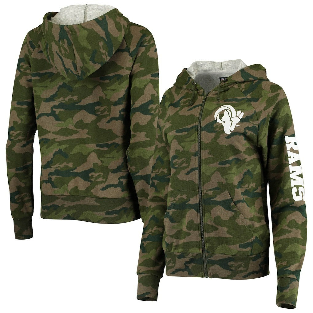 Women's Raglan Full-Zip Hoodie - Los Angeles Rams