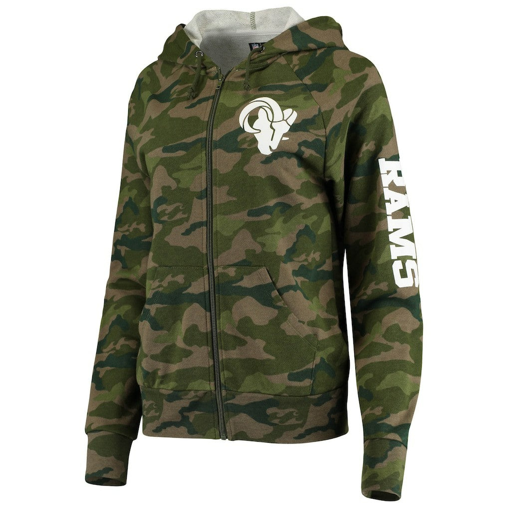 Women's Raglan Full-Zip Hoodie - Los Angeles Rams