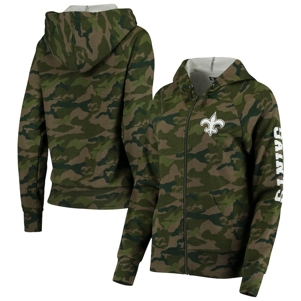 Women's Raglan Full-Zip Hoodie - New Orleans Saints