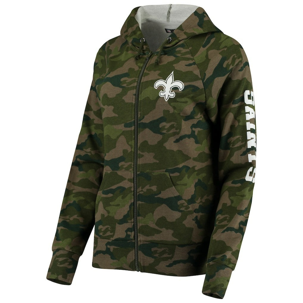 Women's Raglan Full-Zip Hoodie - New Orleans Saints