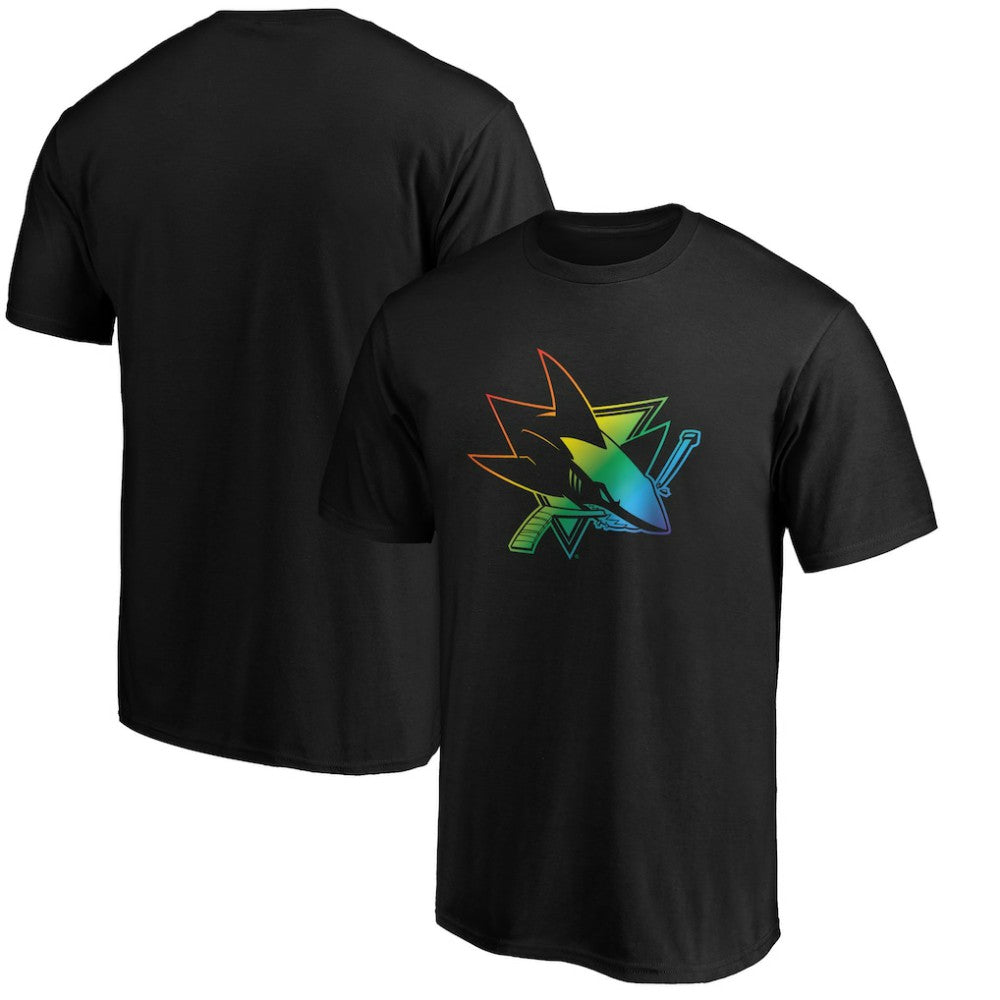 NHL Black San Jose Sharks Team Pride Logo T-Shirt