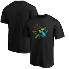NHL Black San Jose Sharks Team Pride Logo T-Shirt