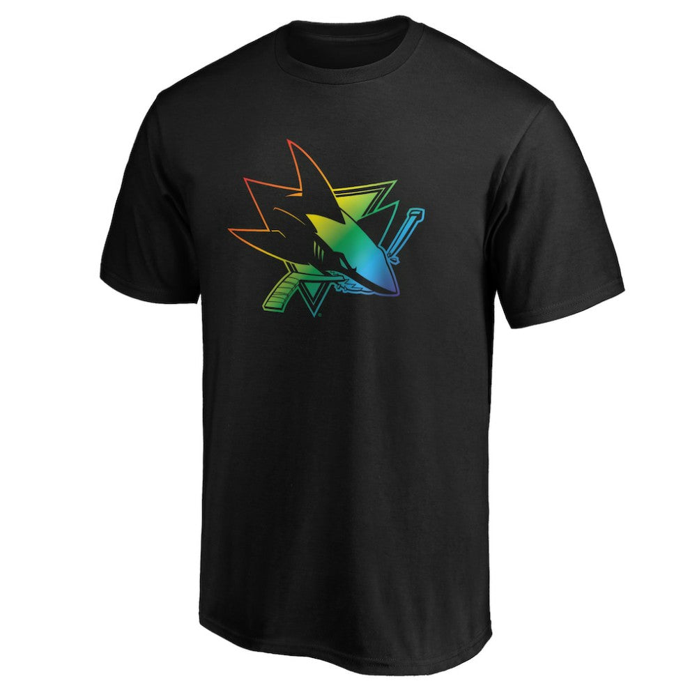 NHL Black San Jose Sharks Team Pride Logo T-Shirt