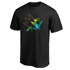 NHL Black San Jose Sharks Team Pride Logo T-Shirt