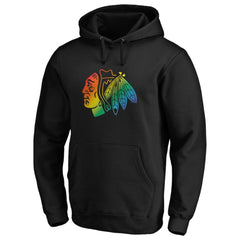 NHL Black Chicago Blackhawks Team Pride Logo Pullover Hoodie