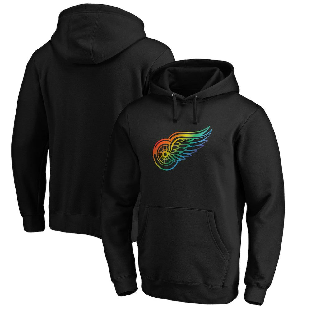 NHL Black Detroit Red Wings Team Pride Logo Pullover Hoodie