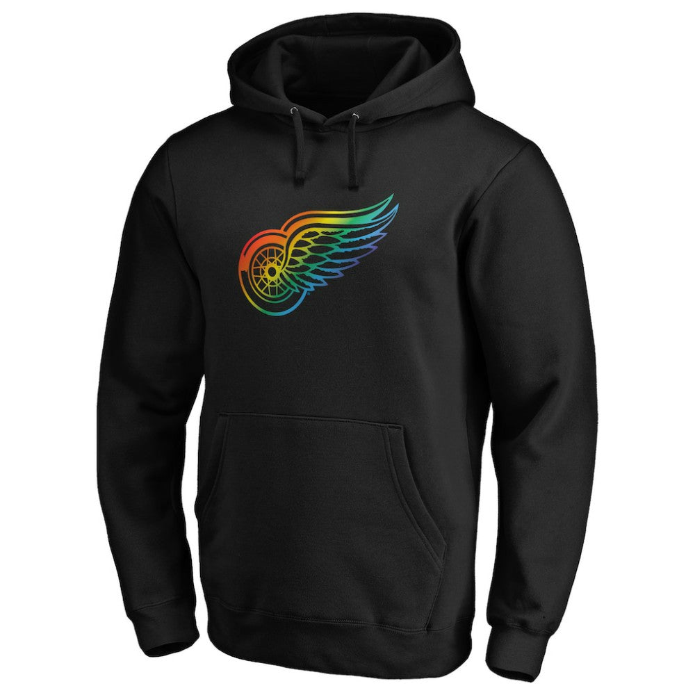 NHL Black Detroit Red Wings Team Pride Logo Pullover Hoodie