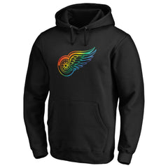 NHL Black Detroit Red Wings Team Pride Logo Pullover Hoodie