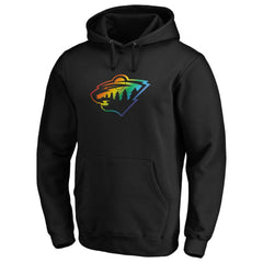 NHL Black Minnesota Wild Team Pride Logo Pullover Hoodie