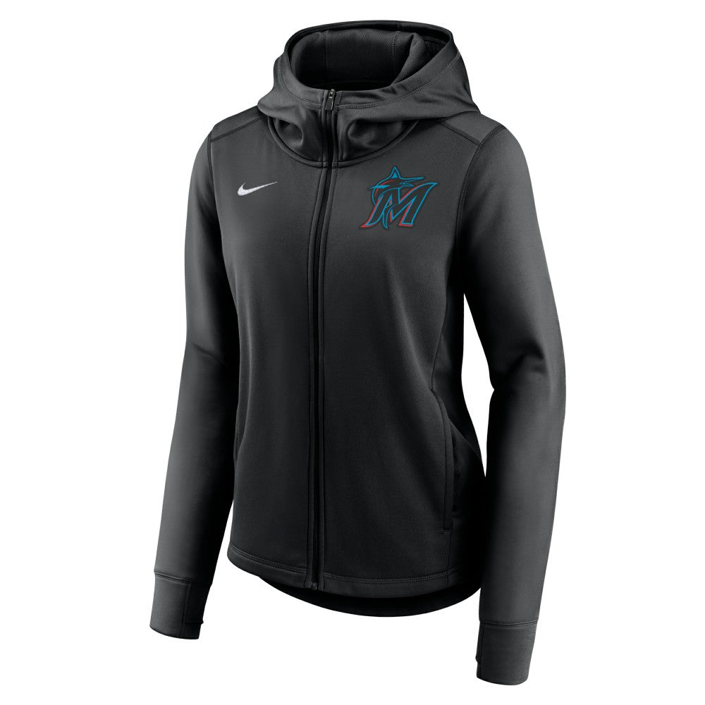 MLB Miami Marlins Nike Women's Authentic Collection Baseball Performance Full-Zip Hoodie