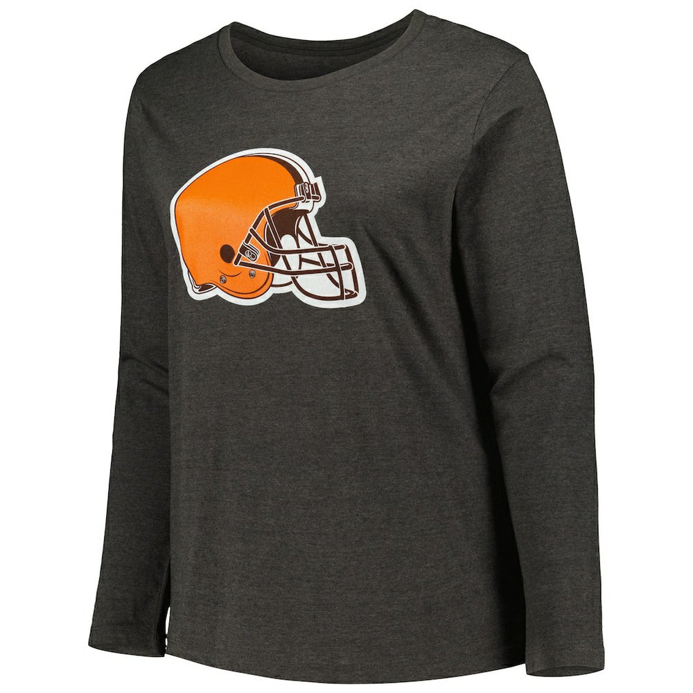 Women's Plus Size Primary Logo Long Sleeve Scoop Neck T-Shirt - Cleveland Browns