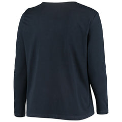 Women's Plus Size Primary Logo Long Sleeve Scoop Neck T-Shirt - New England Patriots