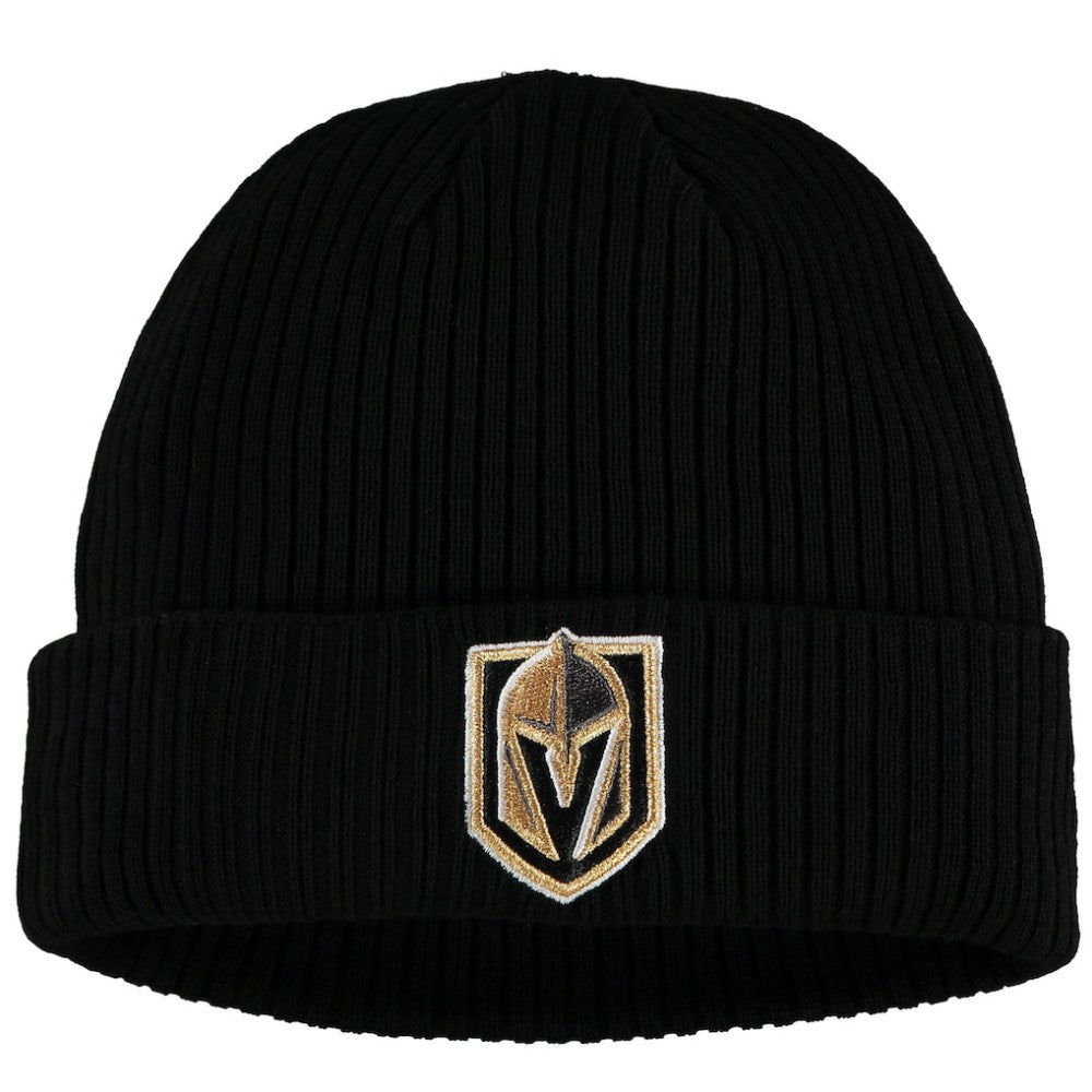 NHL Black Vegas Golden Knights Fanatics Core Primary Logo Cuffed Knit Hat