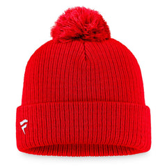 NHL Red Detroit Red Wings Fanatics Primary Logo Cuffed Knit Hat with Pom