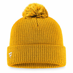 NHL Gold Nashville Predators Fanatics Primary Logo Cuffed Knit Hat with Pom
