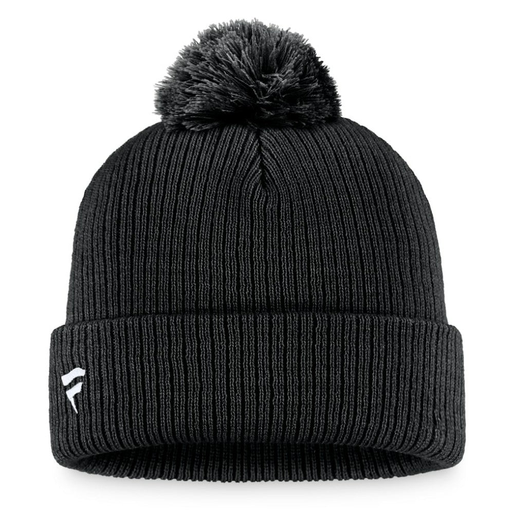 NHL Black Pittsburgh Penguins Fanatics Primary Logo Cuffed Knit Hat with Pom