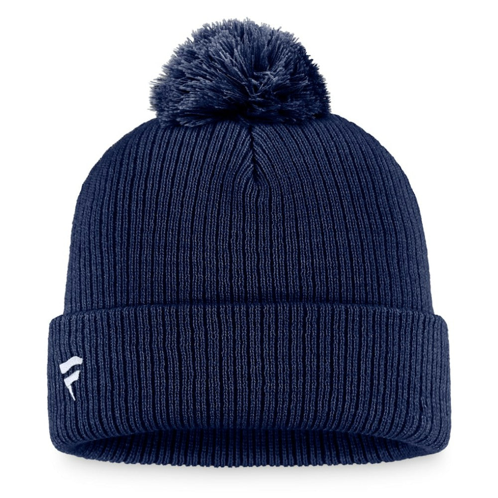 NHL Navy St. Louis Blues Fanatics Primary Logo Cuffed Knit Hat with Pom