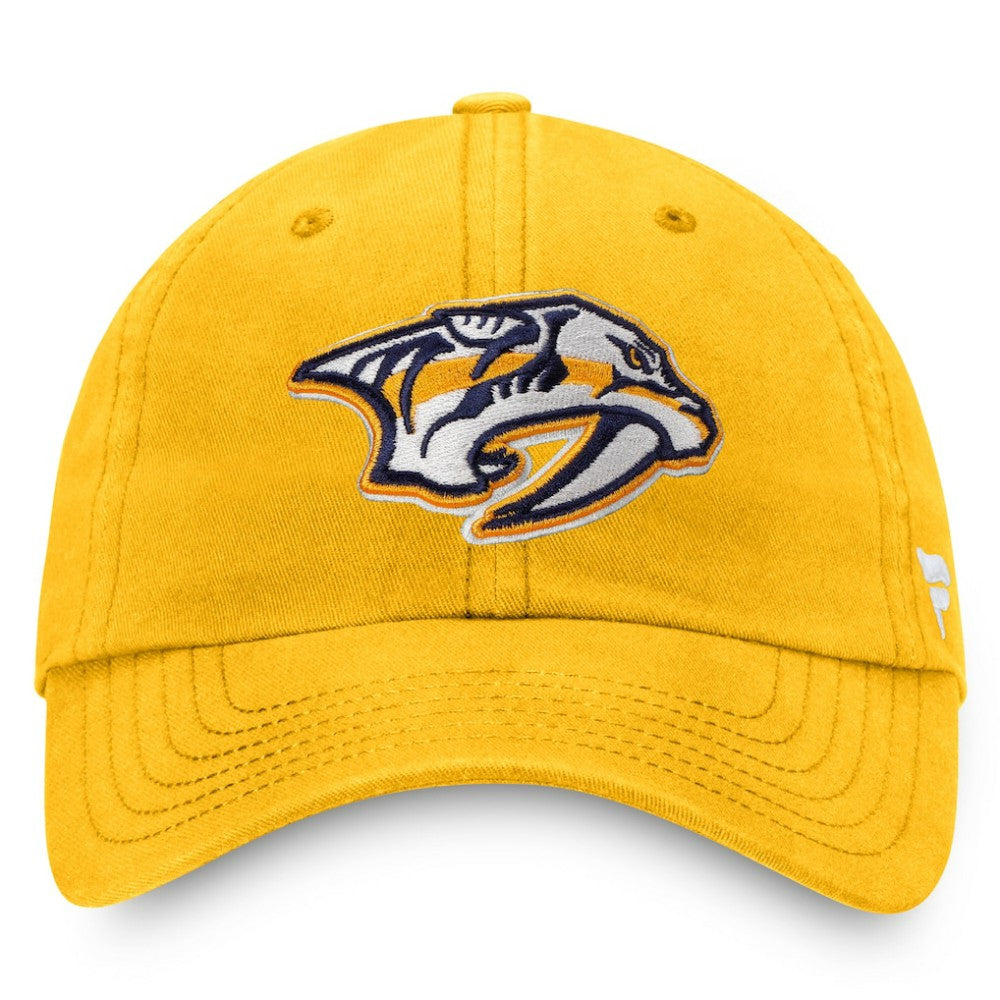 NHL Gold Nashville Predators Fanatics Core Primary Logo Adjustable Hat
