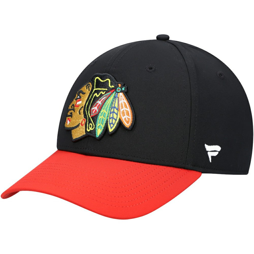 NHL Black Chicago Blackhawks Fanatics Core Primary Logo Flex Hat